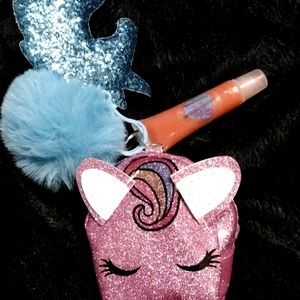 Unicorn lipgloss keychain